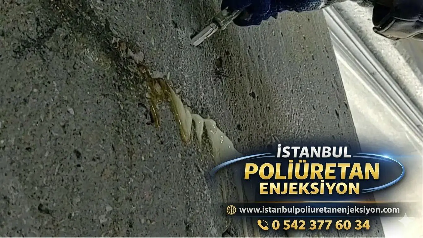 Beton çatlağından su kaçağı için uygulama görseli