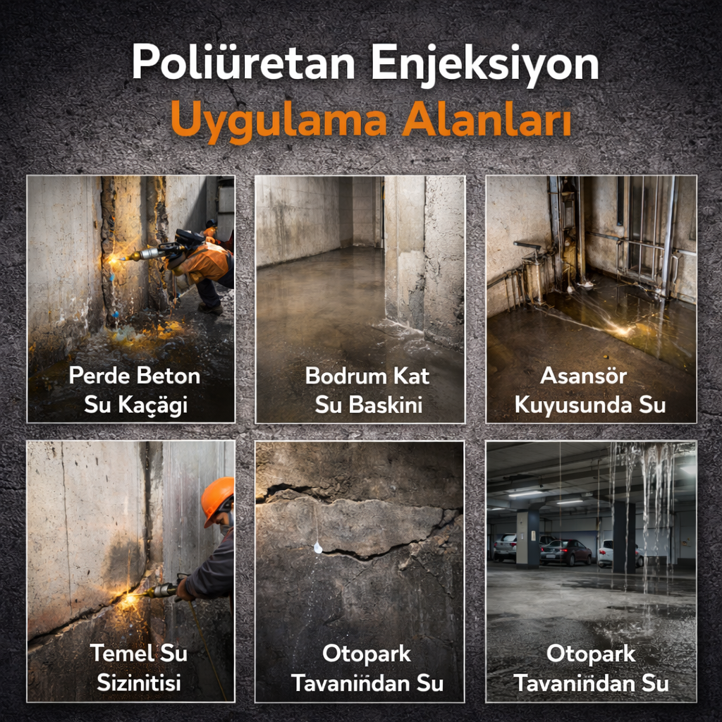 Poliüretan enjeksiyon uygulama alanları